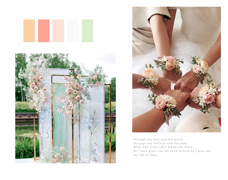 Wrist Flower in Champagne Peony for Wedding Party Proposal Decor - KetieStory