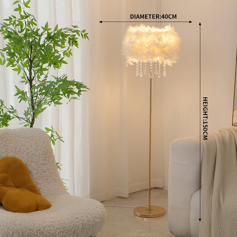 Ostrich Feather Lights Floor Lamp for Wedding Party Home Decor Anniversary - KetieStory