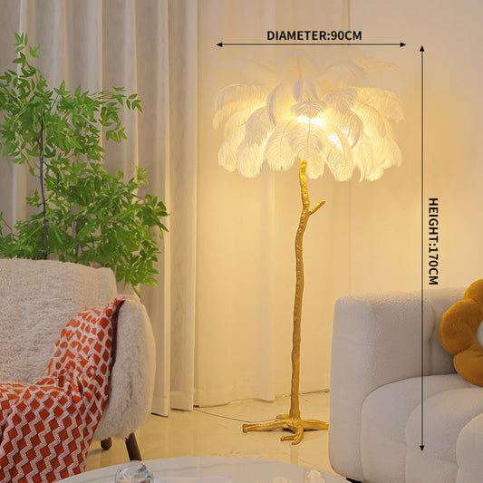 Ostrich Feather Floor Lamp for Wedding Party Home Decor Anniversary - KetieStory