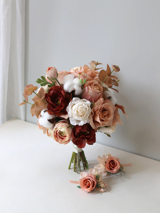 Bridal Bouquent Creamy Rose Vintage Lulienne for Wedding Party Proposal - KetieStory