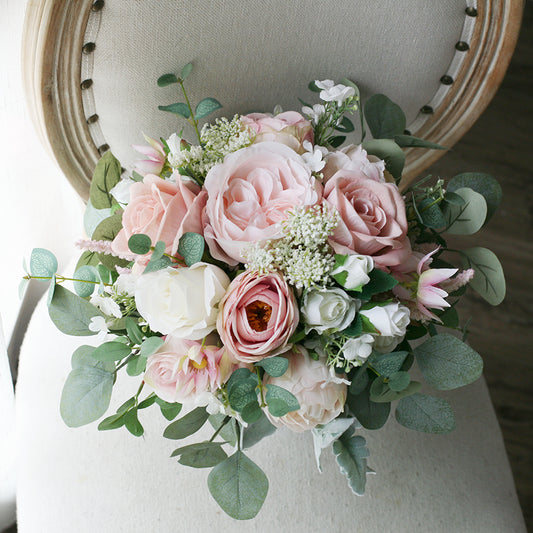 Bridal Bouquet Retro Morandi Powder for Wedding Party Proposal - KetieStory