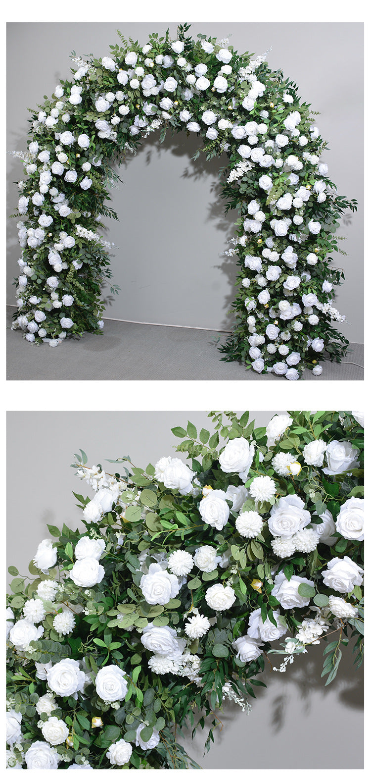Green Rose Hydrangea Flower Arch Frames for Wedding Party Decor - KetieStory