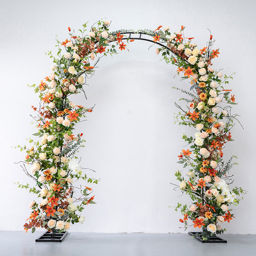 Fall Orange Flower Arch Set for Wedding Party Decor Proposal - KetieStory
