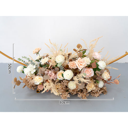 Fall Champagne Rose Row Arch for Wedding Party Decor Proposal - KetieStory
