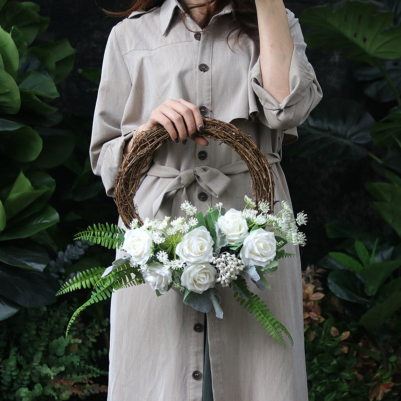 Wreath Pure White for Wedding Party Proposal Decor - KetieStory