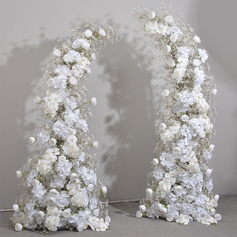 Flower Arch Gypsophila Phalaenopsis Artificial Horn Florals Event Proposal Wedding Decoration - KetieStory
