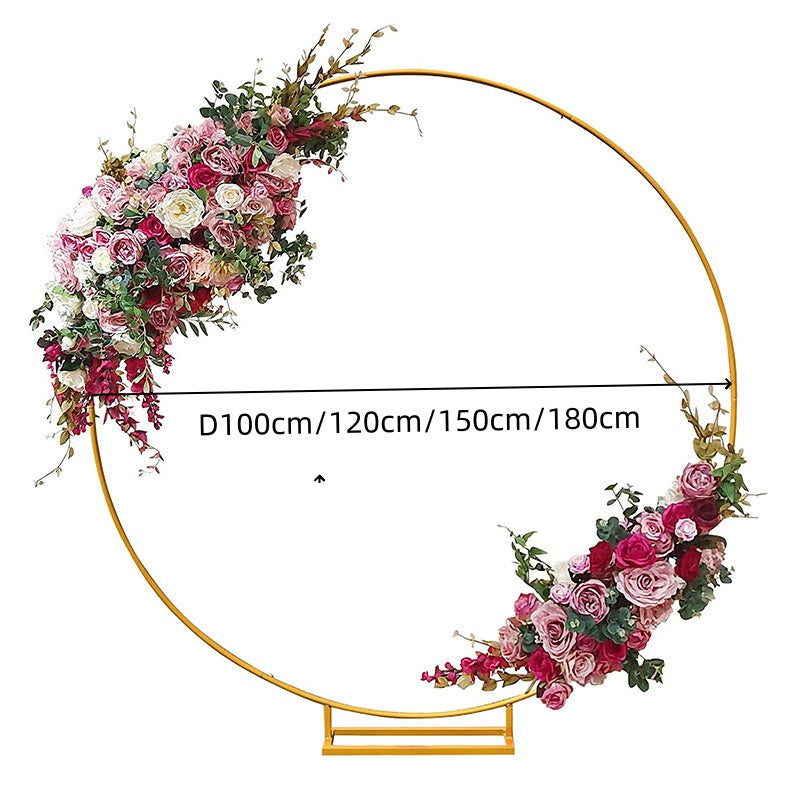 Round Metal Wedding Backdrop Arch Stand Frames for Wedding Party Proposal Decor