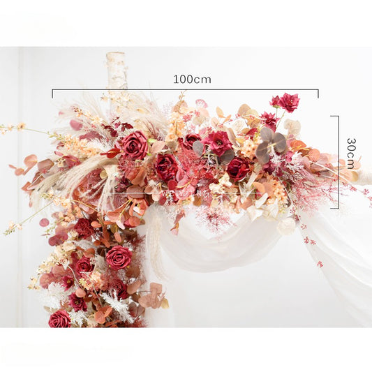 Rose Red Arch Flower Stand Frames for Wedding Party Decor Proposal - KetieStory