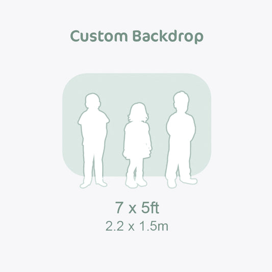 7x5ft Custom Printed Microfiber Backdrop for 3 kids.