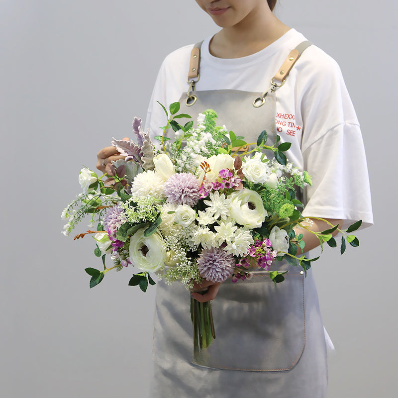 Bridal Bouquet Purple White Peony for Wedding Party Proposal - KetieStory