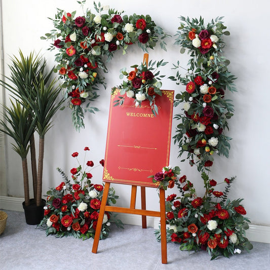 Green Red Flower sets for Christmas Wedding Party Decor Proposal - KetieStory