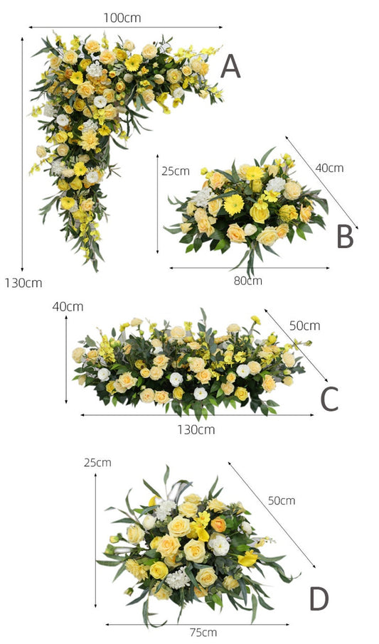 Yellow Rose Wedding Flower Archway for Wedding Party Decor Proposal - KetieStory
