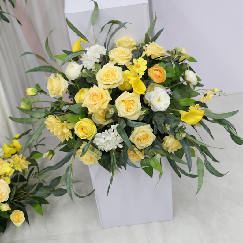 Yellow Rose Wedding Flower Archway for Wedding Party Decor Proposal - KetieStory