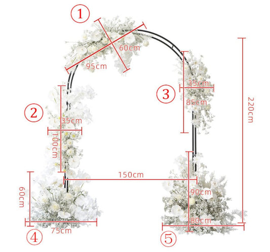 White Rose Gypsophila Arch Floral Frames for Wedding Party Decor Proposal - KetieStory