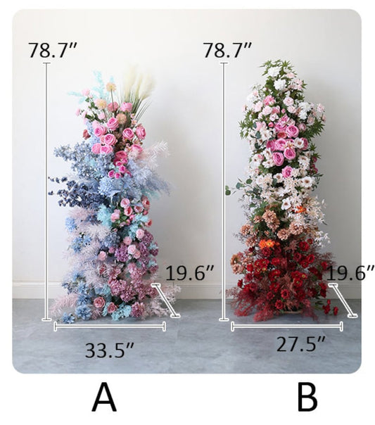 Flower Arch Colourful Roses Artificial Horn Floral Event Proposal Wedding Decoration - KetieStory