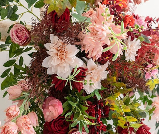 Colourful Wedding Arch Flowers for Wedding Party Decor Proposal - KetieStory