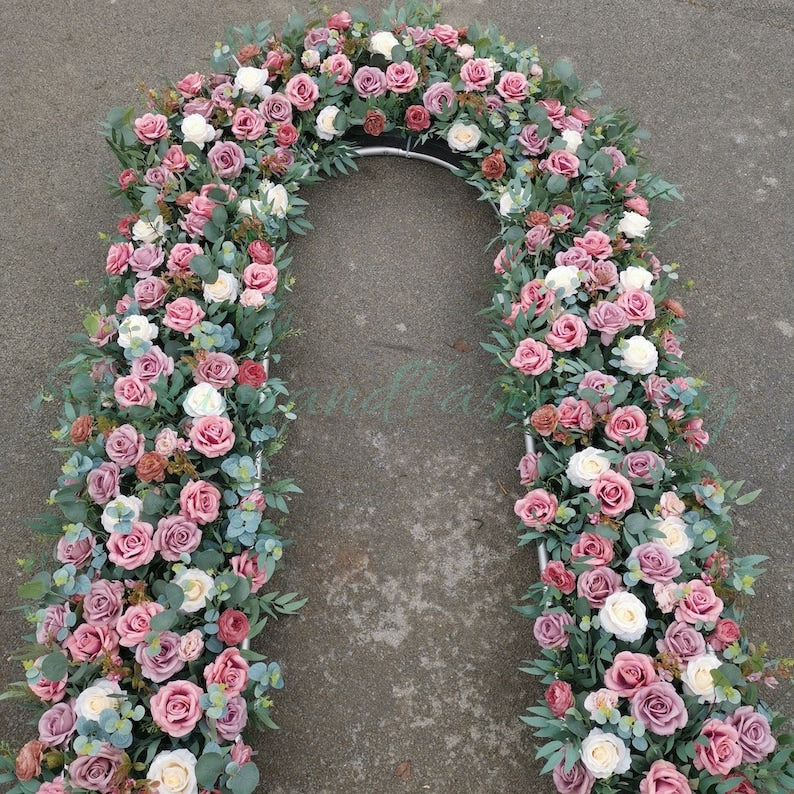 Pink Purple Flower Row Set for Wedding Party Decor