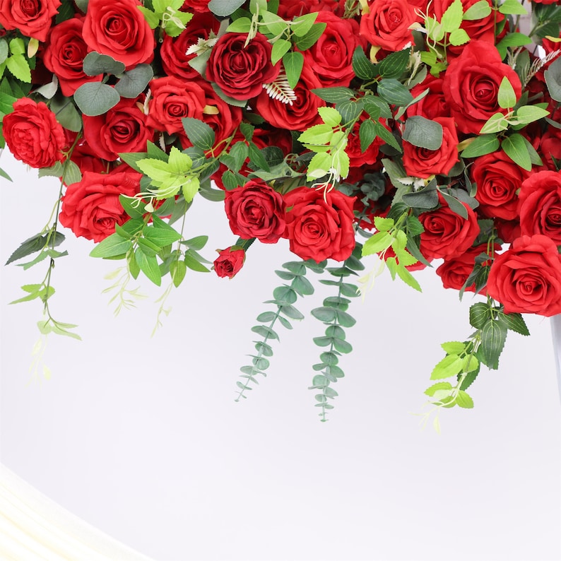 Red Rose Floral Green Leaves for Wedding Party Decor Proposal - KetieStory