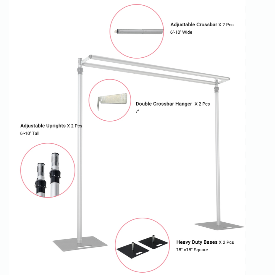 Sturdy and reusable stand side profile, ideal for multiple uses with varied shapes.