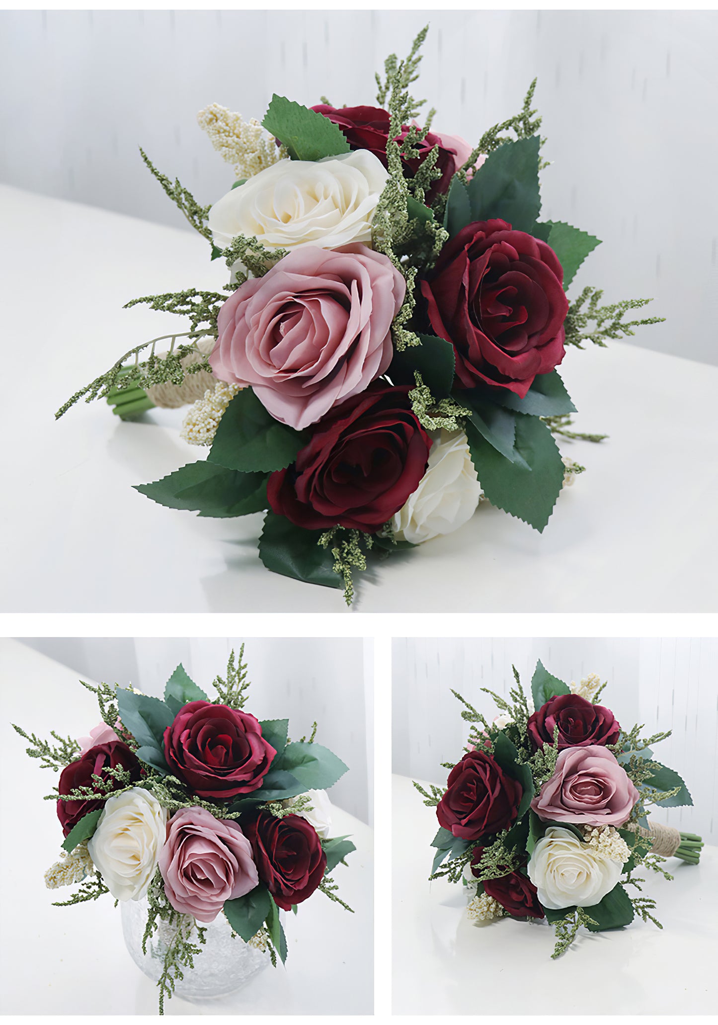 Bridal Bouquet in Champagne Red for Wedding Party Proposal - KetieStory
