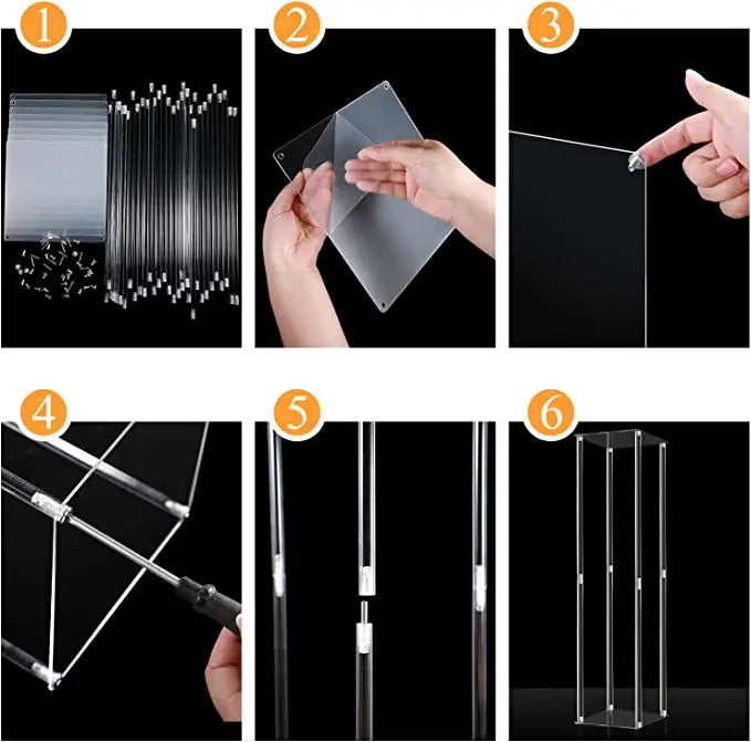 Transparent Stands Frames Cakes Stand Flowers Holder Set for Wedding Party Decor - KetieStory