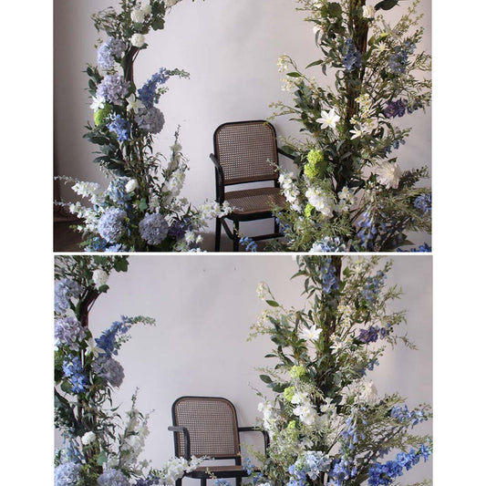 Blue Hydrangea Background Floral Arch Set Proposal Decor - KetieStory