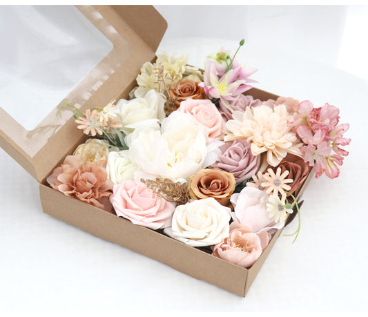 Flower Box Colorful Silk Flower for Wedding Party Decor Proposal - KetieStory