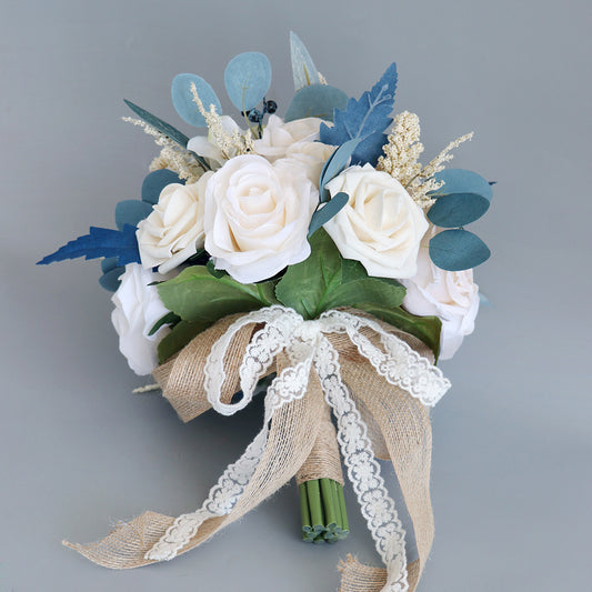 Bridal Bouquet Blue Hemisphere for Wedding Party Proposal - KetieStory
