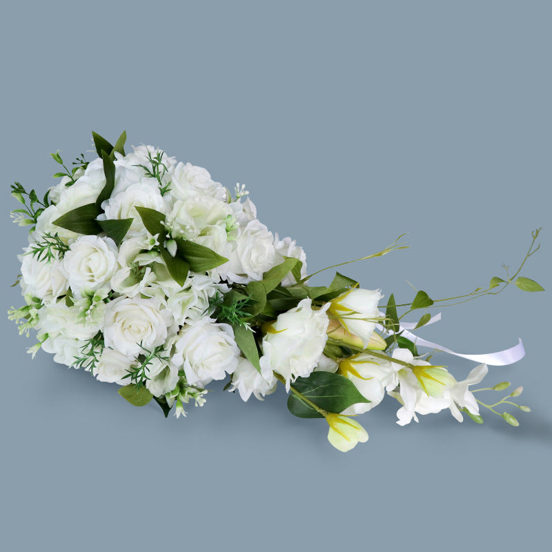 Cascade Bridal Bouquet in White for Wedding Party Proposal - KetieStory