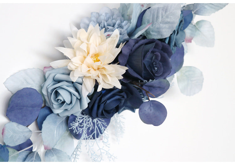 Blue Leave Arch Flowers for Wedding Party Decor - KetieStory