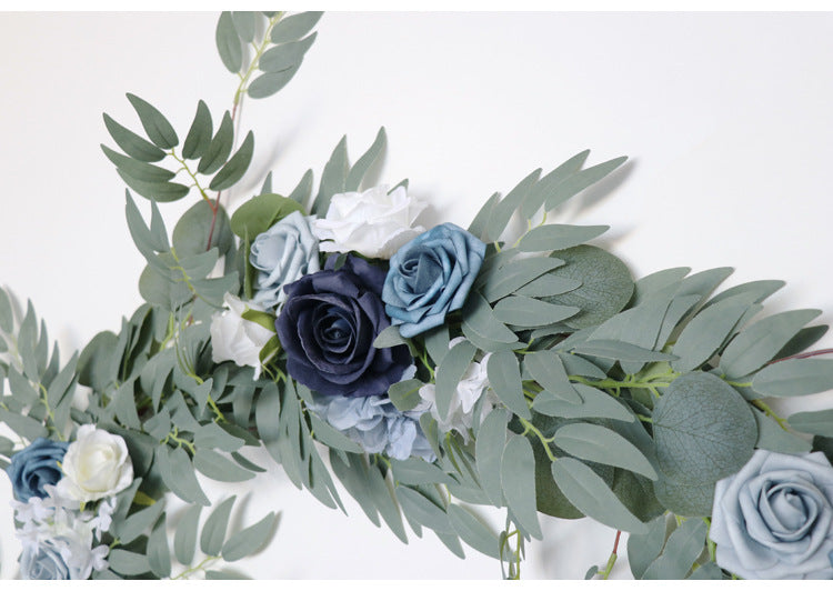 Table Flower Garland in Blue Rose Sage for Wedding Party Proposal Decor - KetieStory
