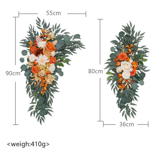 Champagne Orange Flower Set for Wedding Party Decor - KetieStory