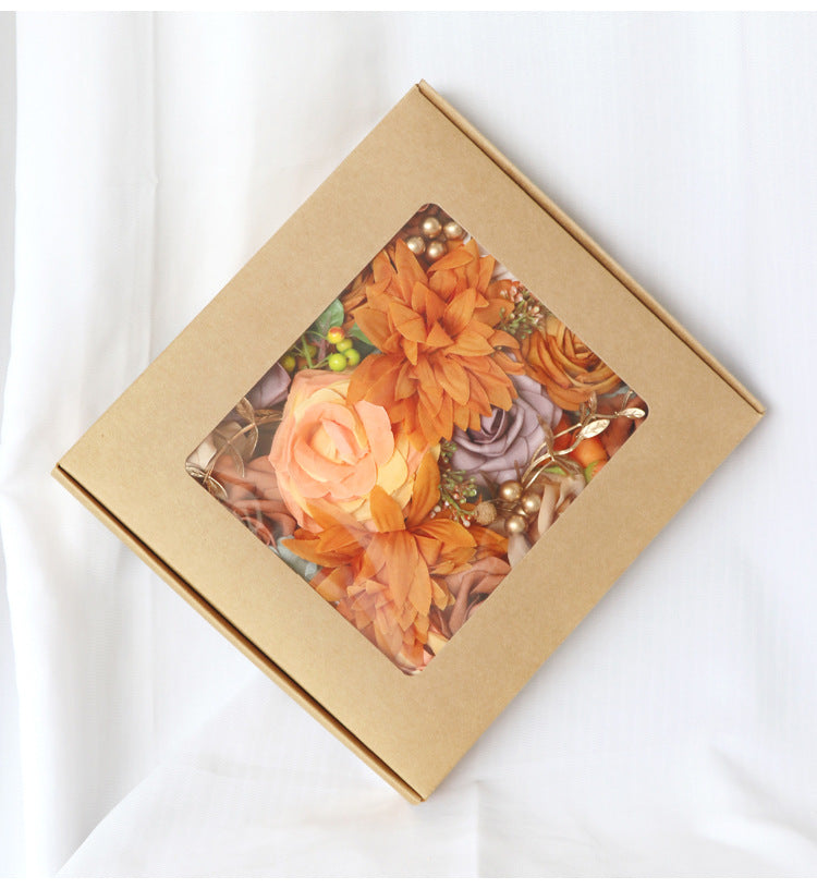 Flower Box Orange Silk Flower for Wedding Party Decor Proposal - KetieStory