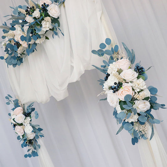 Dark Blue Arch Flower for Wedding Party Decor - KetieStory