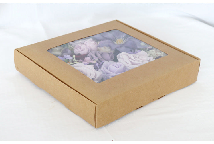 Flower Box Purple Roses Silk Flower for Wedding Party Decor Proposal - KetieStory