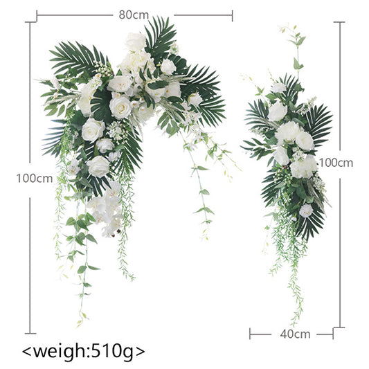 White-Green Wedding Arch Flowers for Wedding Party Decor - KetieStory