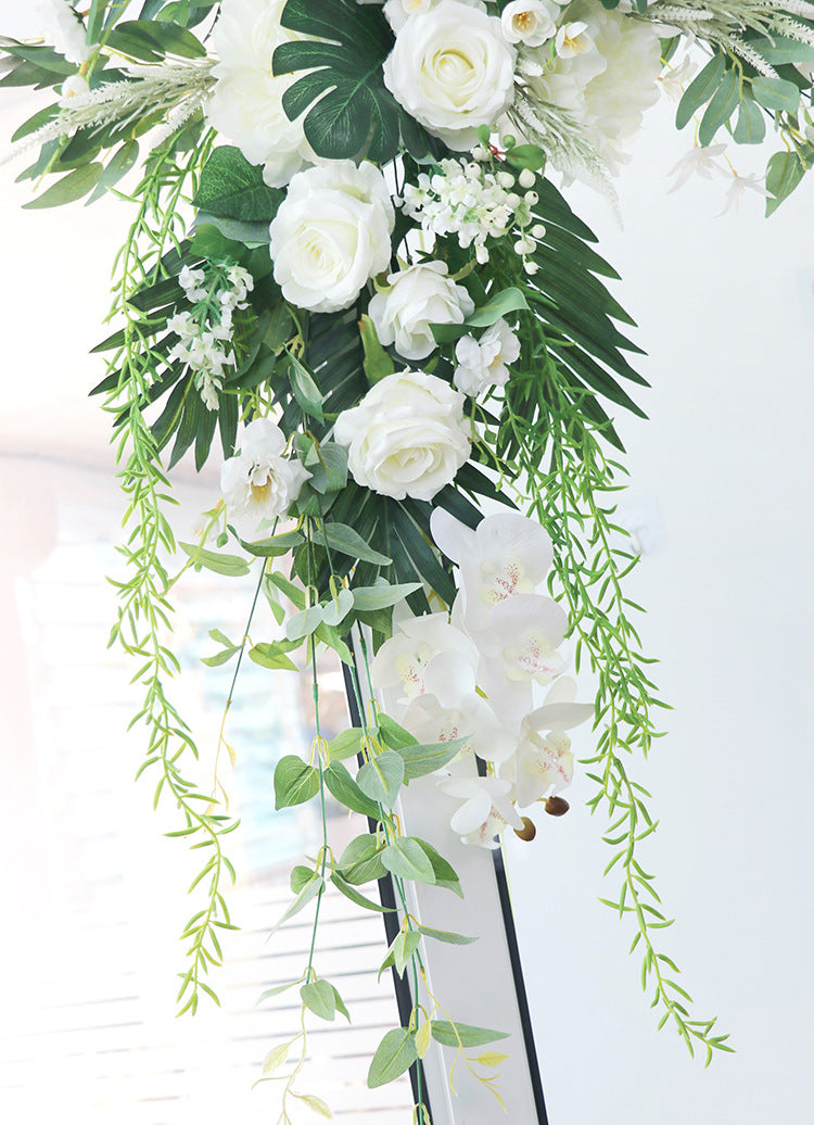 White-Green Wedding Arch Flowers for Wedding Party Decor - KetieStory