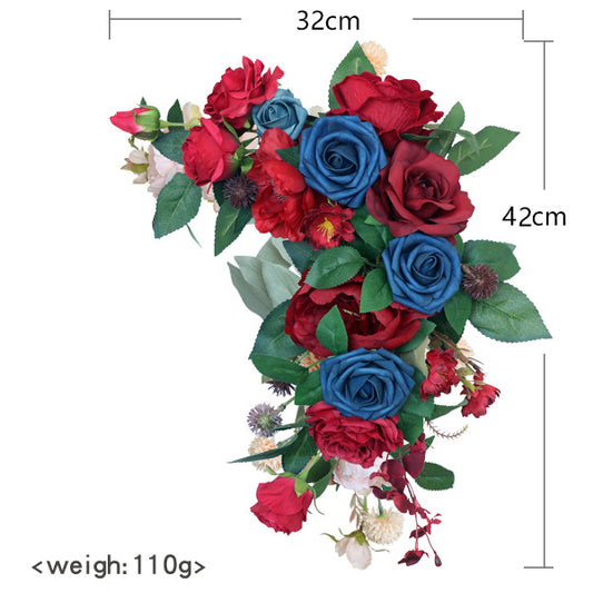 Red Blue Rose Sign Flowers for Wedding Party Decor Proposal - KetieStory