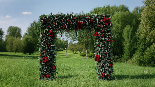 14 Stunning Christmas-Themed Flower Walls and Arches to Capture Christmas Magic