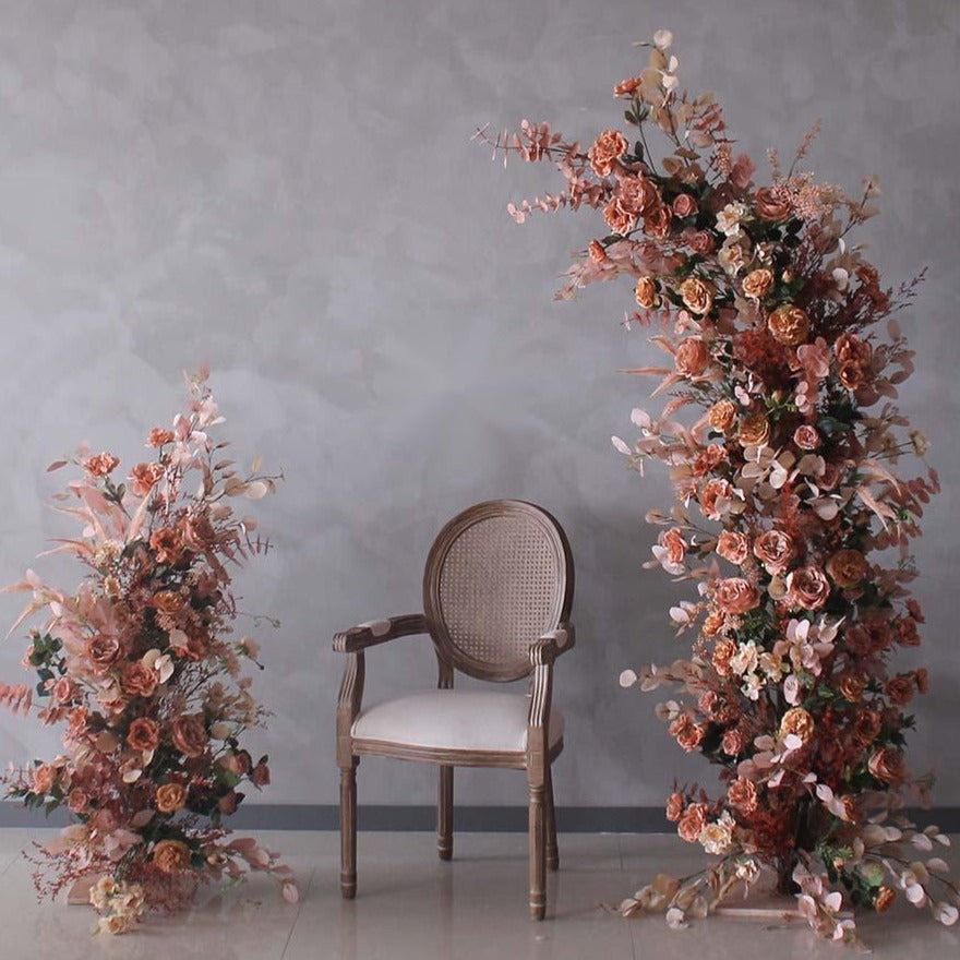 Flower Arch Orange Rose Artificial Horn Floral Event Proposal Wedding Decoration - KetieStory