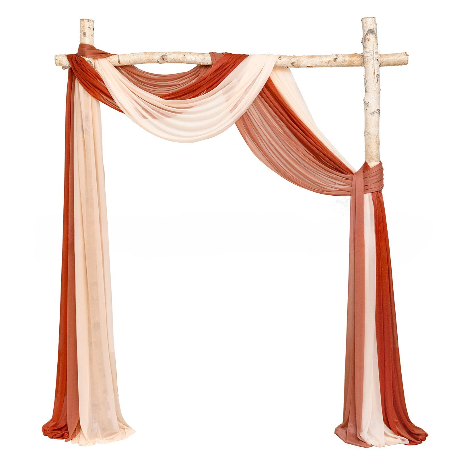 Pearl Chiffon Veil Valance Wedding Arch Backdrop Decoration Curtains for Weeding Parties Ceremony Photography Banquet Event Party - KetieStory