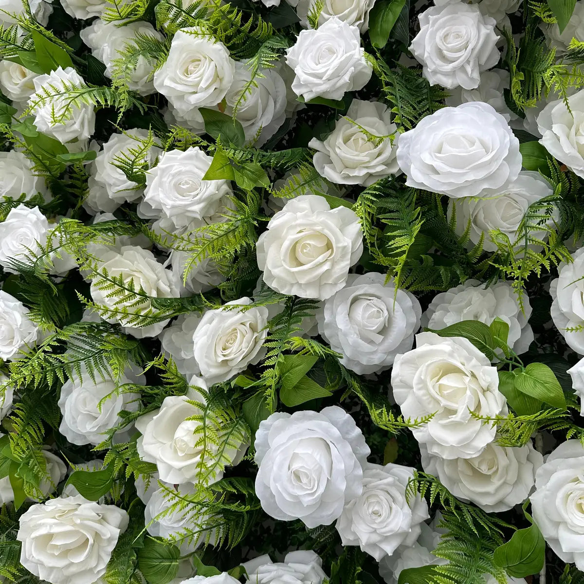 Flower Wall 3D Green White Rose Fabric Rolling Up Curtain Floral Backdrop Wedding Party Proposal Decor