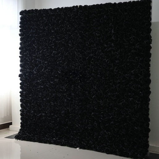 Flower Wall Black Rolling Up Curtain Floral Backdrop Wedding Party Proposal Decor