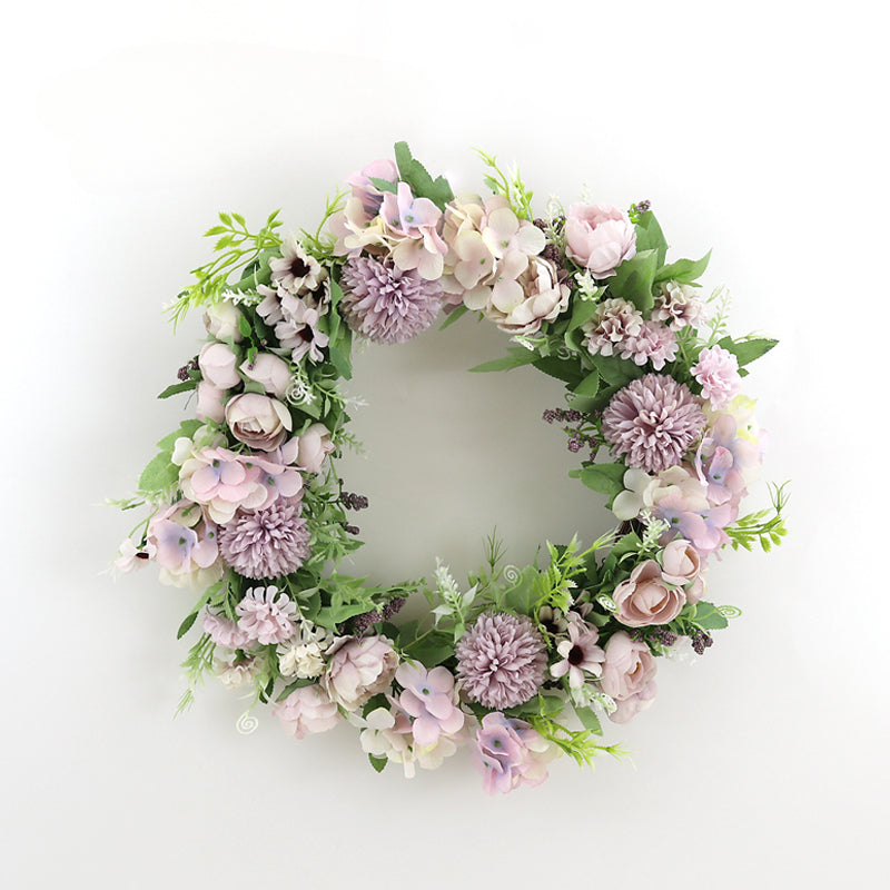 Round Bridal Wedding Wreath - Purple
