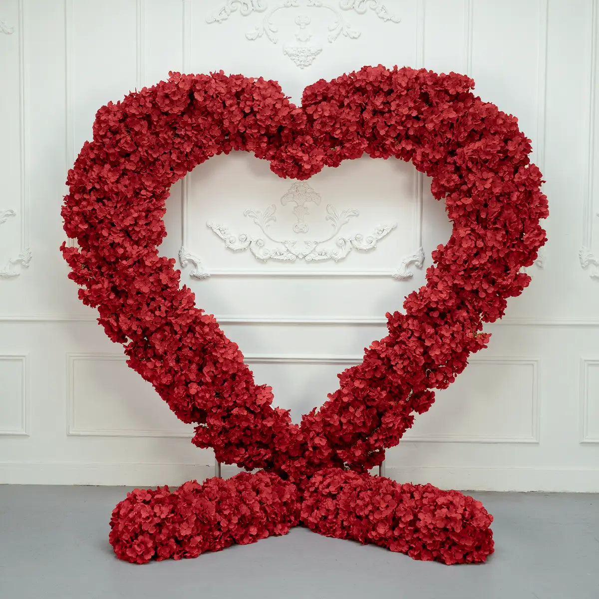 LightnIng Deals: Flower Arch 8x8ft Heart Shaped Red Hydrangea Floral Backdrop for Proposal Wedding Party Decor