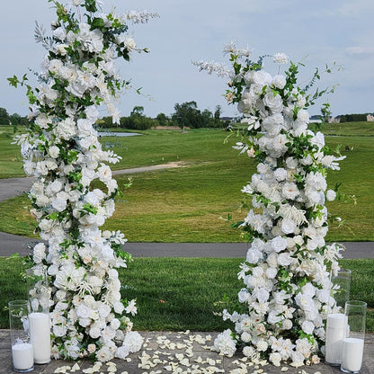 Lightning Deals: Flower Arch White Set Artificial Wedding Floral Pillars