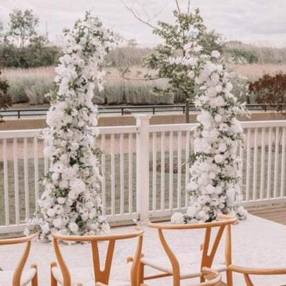 Lightning Deals: Flower Arch White Set Artificial Wedding Floral Pillars