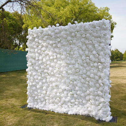 CP SALE 5D White Rose & Hydrangea Flower Wall with Stand and Two Free Gifts