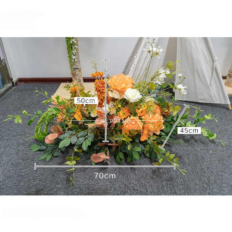 Orange Rose Hydrangea Arch  for Wedding Party Decor Proposal - KetieStory