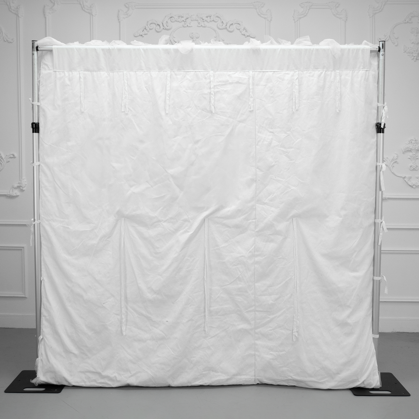 8×8ft White Sheer Tulle Decorative Wall Backdrop for Wedding Party Event